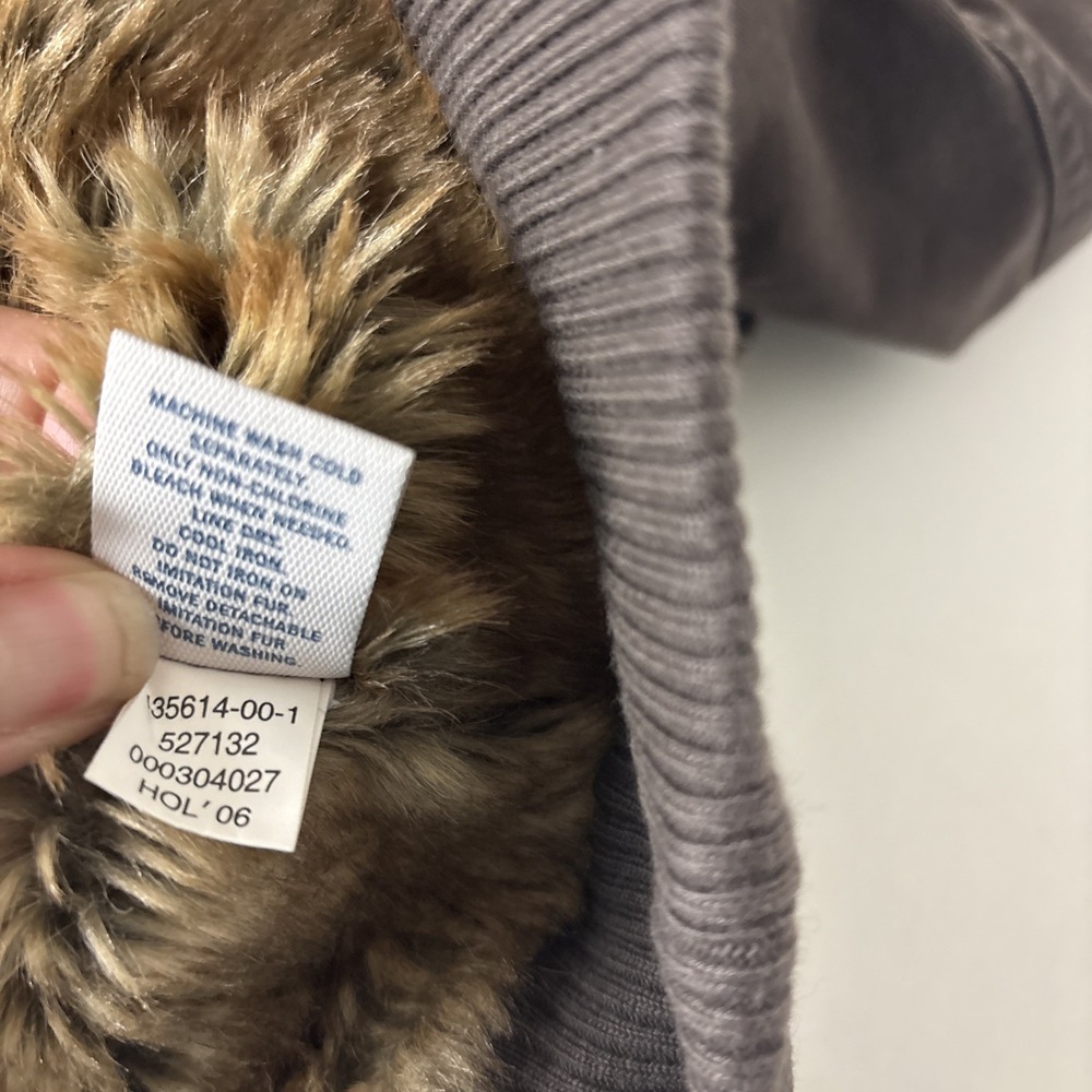 Old Navy Y2K Fur Lined Bomber Jacket Women L Fur Hooded Mallcore Vtg Bella Swan - Picture 9 of 15